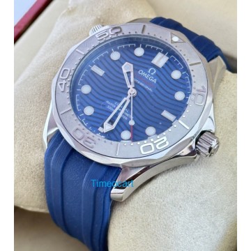 Omega Seamaster Diver Nekton Blue Rubber Strap Swiss Automatic Watch