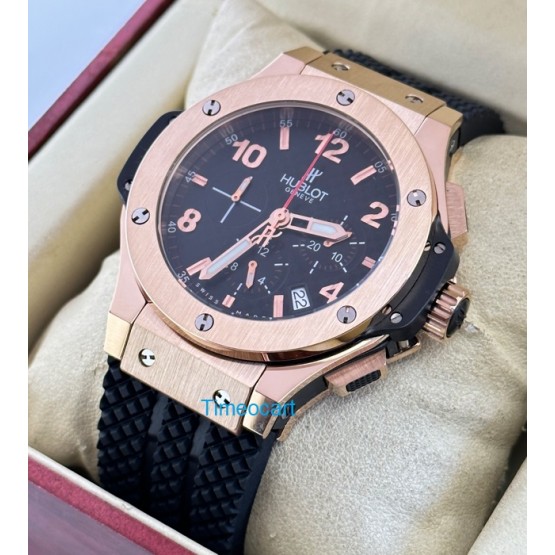 Hublot Big Bang Rose Gold 2 Black Rubber Strap Watch