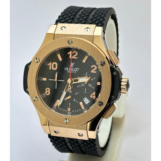 Hublot Big Bang Rose Gold 2 Black Rubber Strap Watch