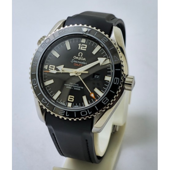 Omega Seamaster Planet Ocean GMT Black Rubber Strap Swiss Automatic Watch