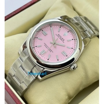 Rolex Oyster Perpetual Pink Steel Swiss Automatic Watch