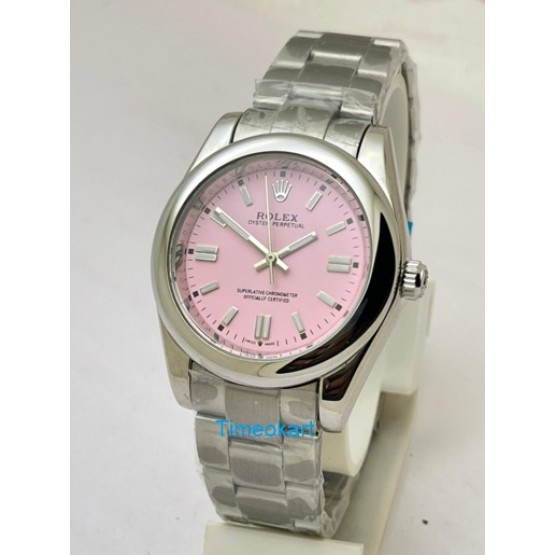 Rolex Oyster Perpetual Pink Steel Swiss Automatic Watch