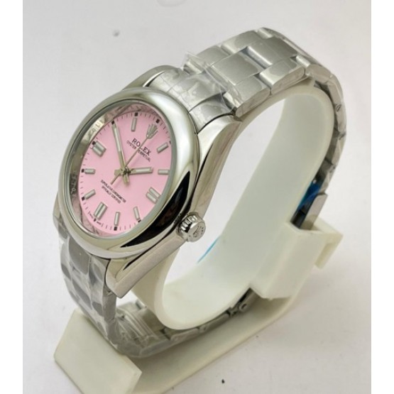 Rolex Oyster Perpetual Pink Steel Swiss Automatic Watch