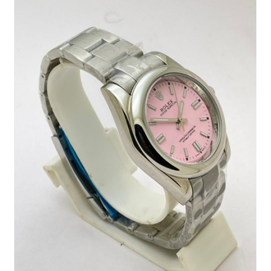 Rolex Oyster Perpetual Pink Steel Swiss Automatic Watch