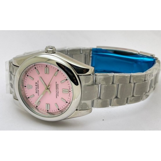 Rolex Oyster Perpetual Pink Steel Swiss Automatic Watch