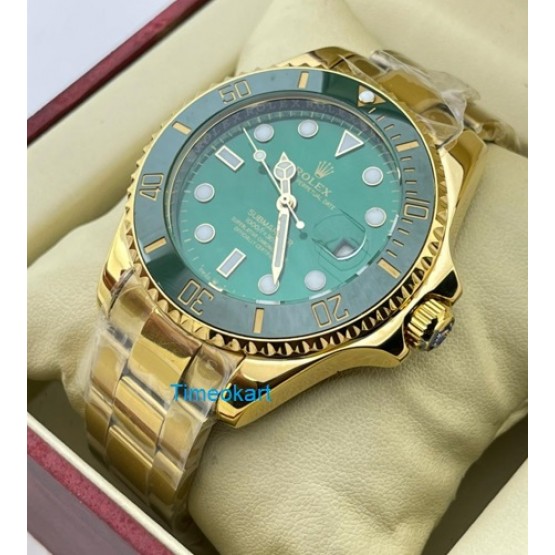 Rolex Submariner Green Full Gold Swiss Automatic Watch