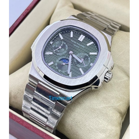 Patek Philippe Nautilus GMT DAY-MONTH Green Steel Swiss Automatic Watch