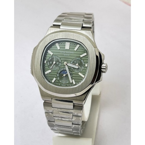 Patek Philippe Nautilus GMT DAY-MONTH Green Steel Swiss Automatic Watch