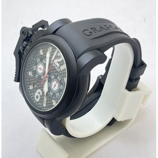 Graham Oversize Black Rubber Strap Watch