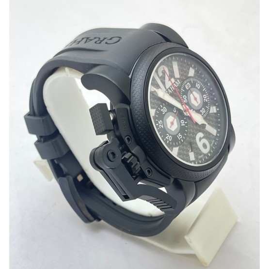 Graham Oversize Black Rubber Strap Watch