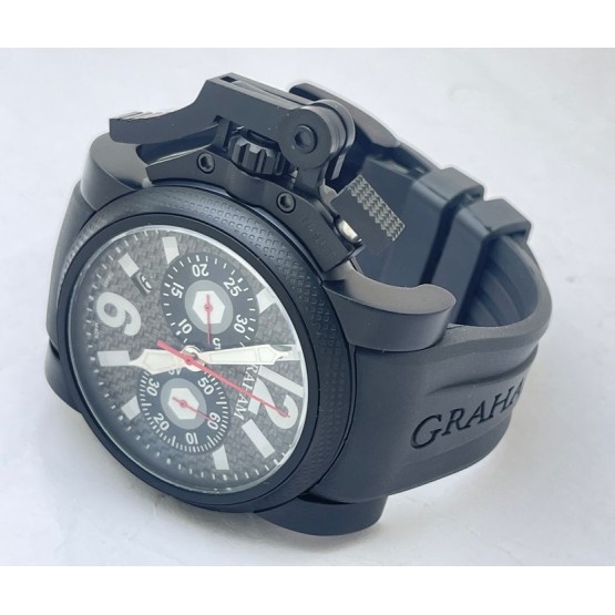 Graham Oversize Black Rubber Strap Watch