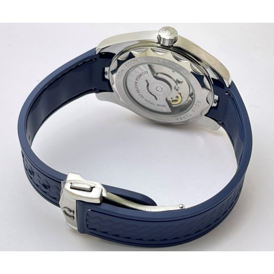 OMEGA SEAMASTER AQUA TERRA BLUE RUBBER STRAP SWISS AUTOMATIC WATCH