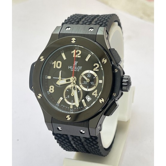 Hublot Big Bang Full Black Rubber Strap Watch