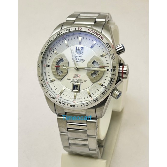 Tag Heuer Grand Carrera Calibre 17 RS 2 Mens White Full Steel Watch