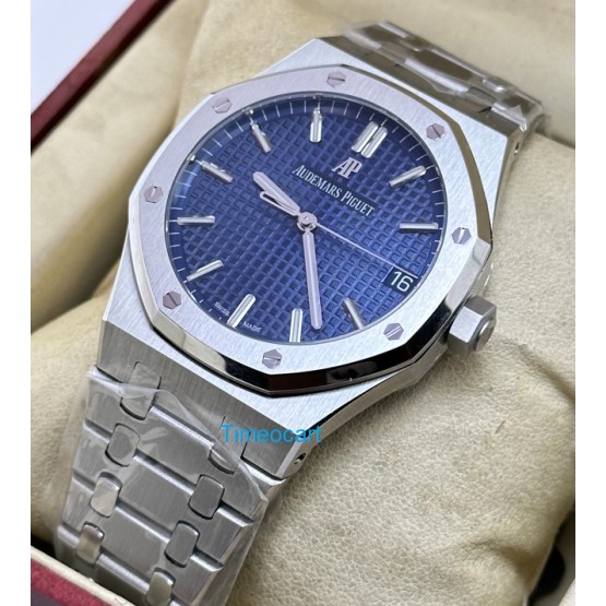 Audemars Piguet Royal Oak Steel Blue Swiss ETA Valjoux 7750 Automatic Watch