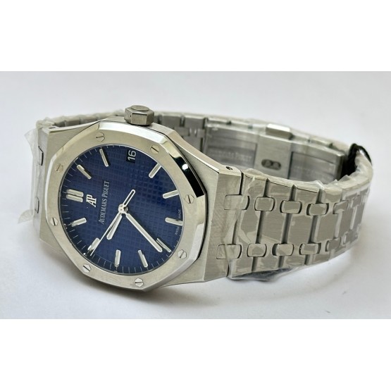 Audemars Piguet Royal Oak Steel Blue Swiss ETA Valjoux 7750 Automatic Watch