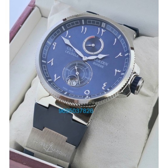 Ulysse Nardin Maxi Marine Chronometer Eastern Arabic Numerals Blue Steel Swiss Automatic Watch