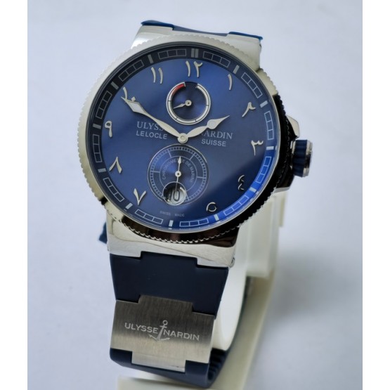 Ulysse Nardin Maxi Marine Chronometer Eastern Arabic Numerals Blue Steel Swiss Automatic Watch