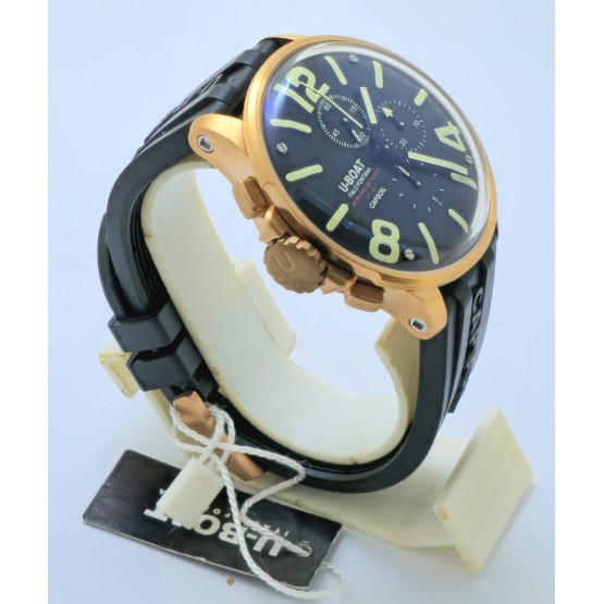 U BOAT Capsoil Titanio Black Rubber Strap Watch