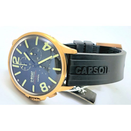 U BOAT Capsoil Titanio Black Rubber Strap Watch