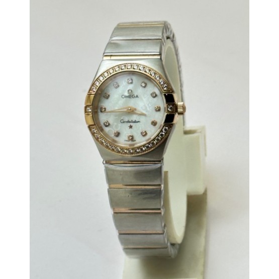 Omega Constellation Diamond Mark Mother Of Pearl Diamond Bezel Ladies Watch