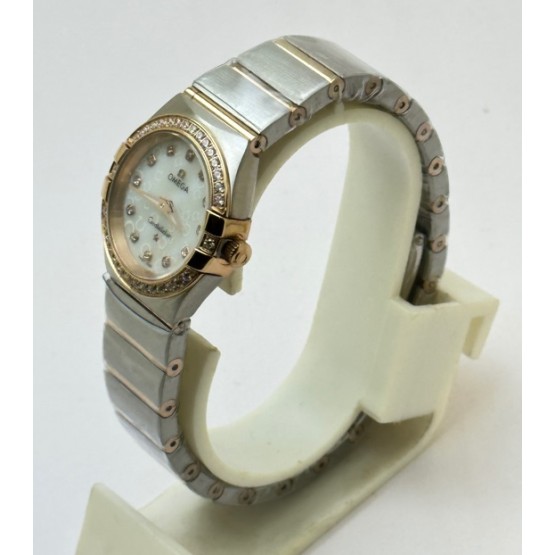 Omega Constellation Diamond Mark Mother Of Pearl Diamond Bezel Ladies Watch