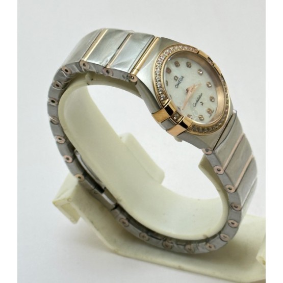 Omega Constellation Diamond Mark Mother Of Pearl Diamond Bezel Ladies Watch