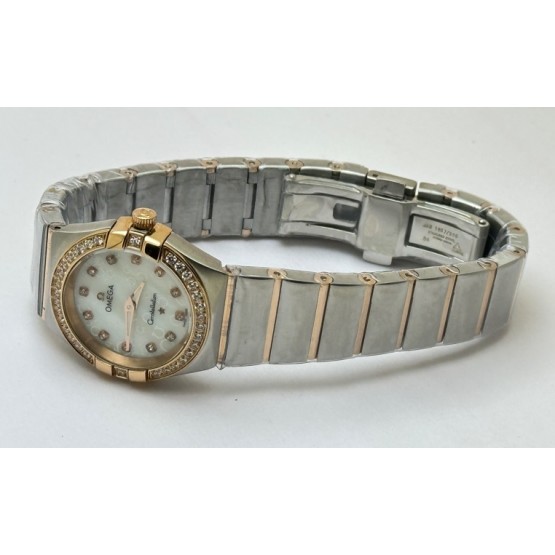 Omega Constellation Diamond Mark Mother Of Pearl Diamond Bezel Ladies Watch