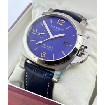 Panerai GMT Blue Leather Strap Swiss Automatic Watch