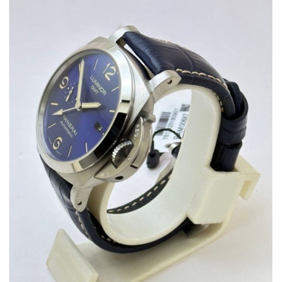 Panerai GMT Blue Leather Strap Swiss Automatic Watch