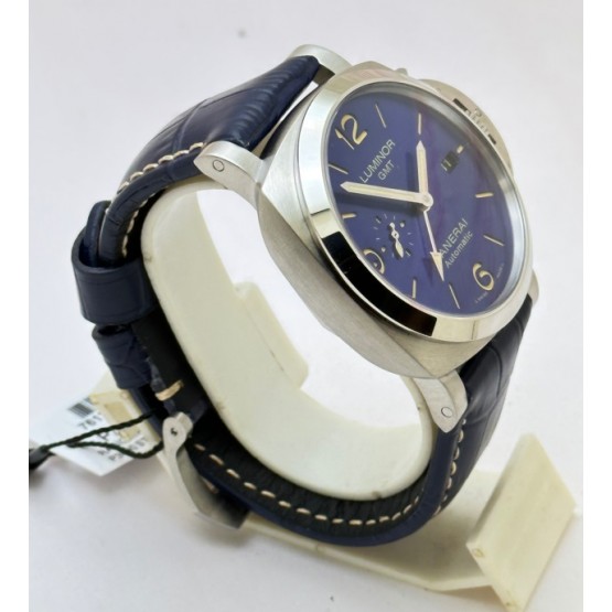 Panerai GMT Blue Leather Strap Swiss Automatic Watch