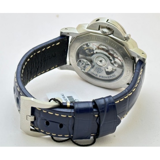 Panerai GMT Blue Leather Strap Swiss Automatic Watch