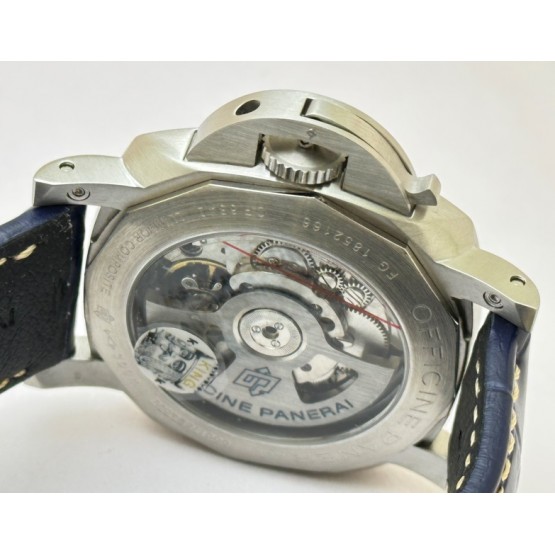 Panerai GMT Blue Leather Strap Swiss Automatic Watch