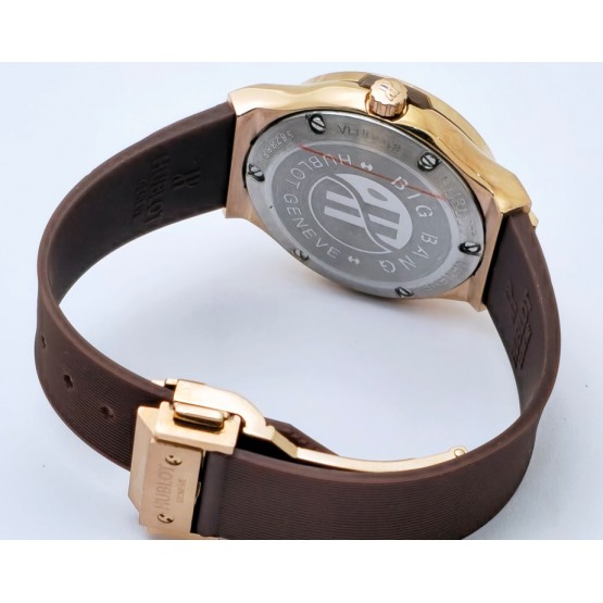 Hublot Classic Fusion Diamond Brown Rubber Strap Ladies Watch