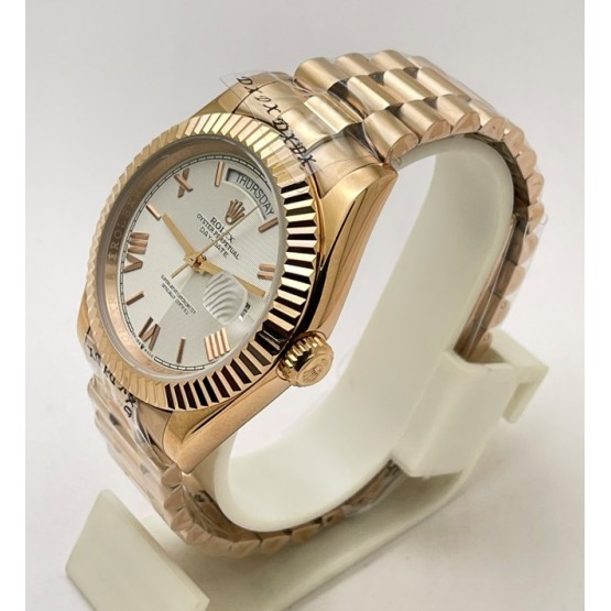 Rolex Day-Date White Rose Gold Swiss Automatic Watch