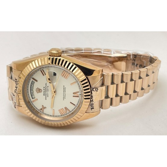 Rolex Day-Date White Rose Gold Swiss Automatic Watch