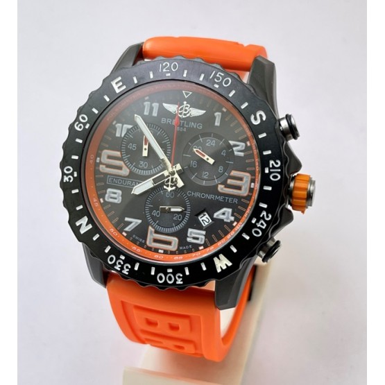 Breitling Endurance Pro Chronometer Orange Rubber Strap Watch