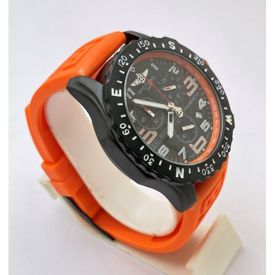 Breitling Endurance Pro Chronometer Orange Rubber Strap Watch