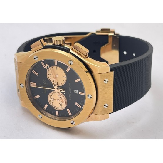 Hublot Classic Fusion Chronograph 2 Rose Gold Black Rubber Strap Watch