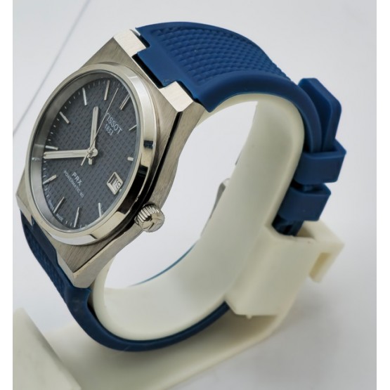 Tissot Prx Powermatic 80 Blue Rubber Strap Watch