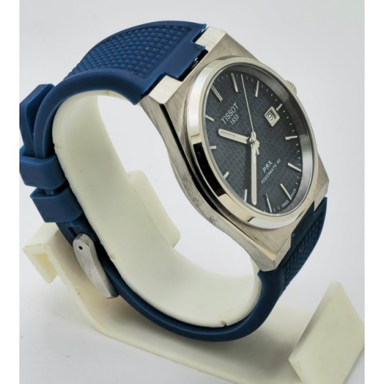 Tissot Prx Powermatic 80 Blue Rubber Strap Watch