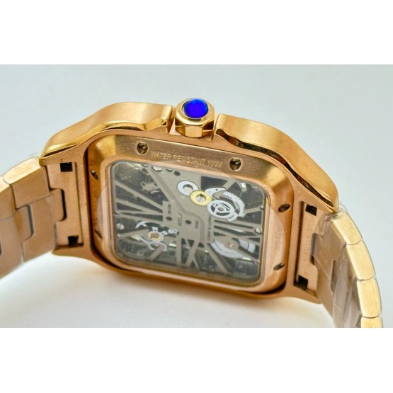 Cartier Santos Horloge Skeleton Rose Gold Watch