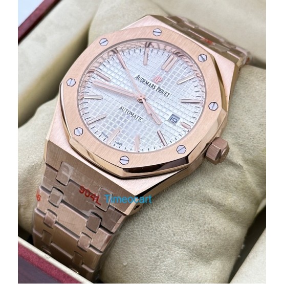 Audemars Piguet Royal Oak Rose Gold White Swiss Automatic Watch