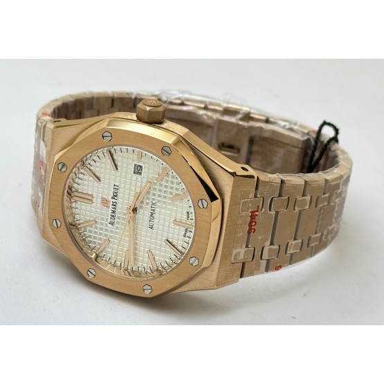 Audemars Piguet Royal Oak Rose Gold White Swiss Automatic Watch