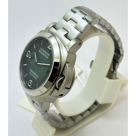 Panerai Marina Smokey Green Steel Bracelet Swiss ETA Automatic Watch