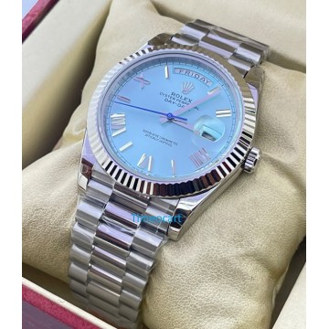 Rolex Day-Date Ice Blue Swiss ETA Automatic 7750 Valjoux Movement Watch