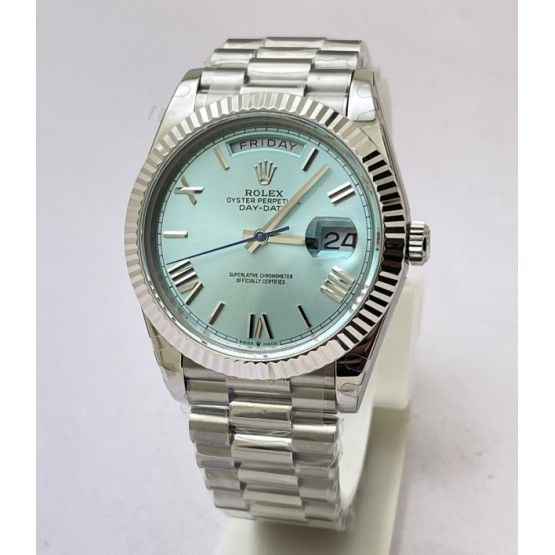 Rolex Day-Date Ice Blue Swiss ETA Automatic 7750 Valjoux Movement Watch