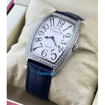 Franck Muller Cintrée Curvex Blue Strap Ladies Watch