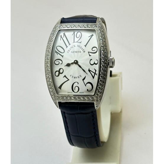 Franck Muller Cintrée Curvex Blue Strap Ladies Watch