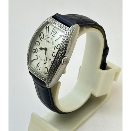 Franck Muller Cintrée Curvex Blue Strap Ladies Watch